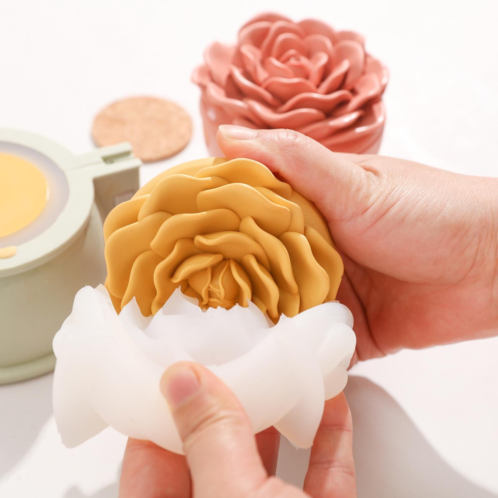 Crowning Rose Candle Jar Silicone Mold & 3.5oz Candle Refill Mold