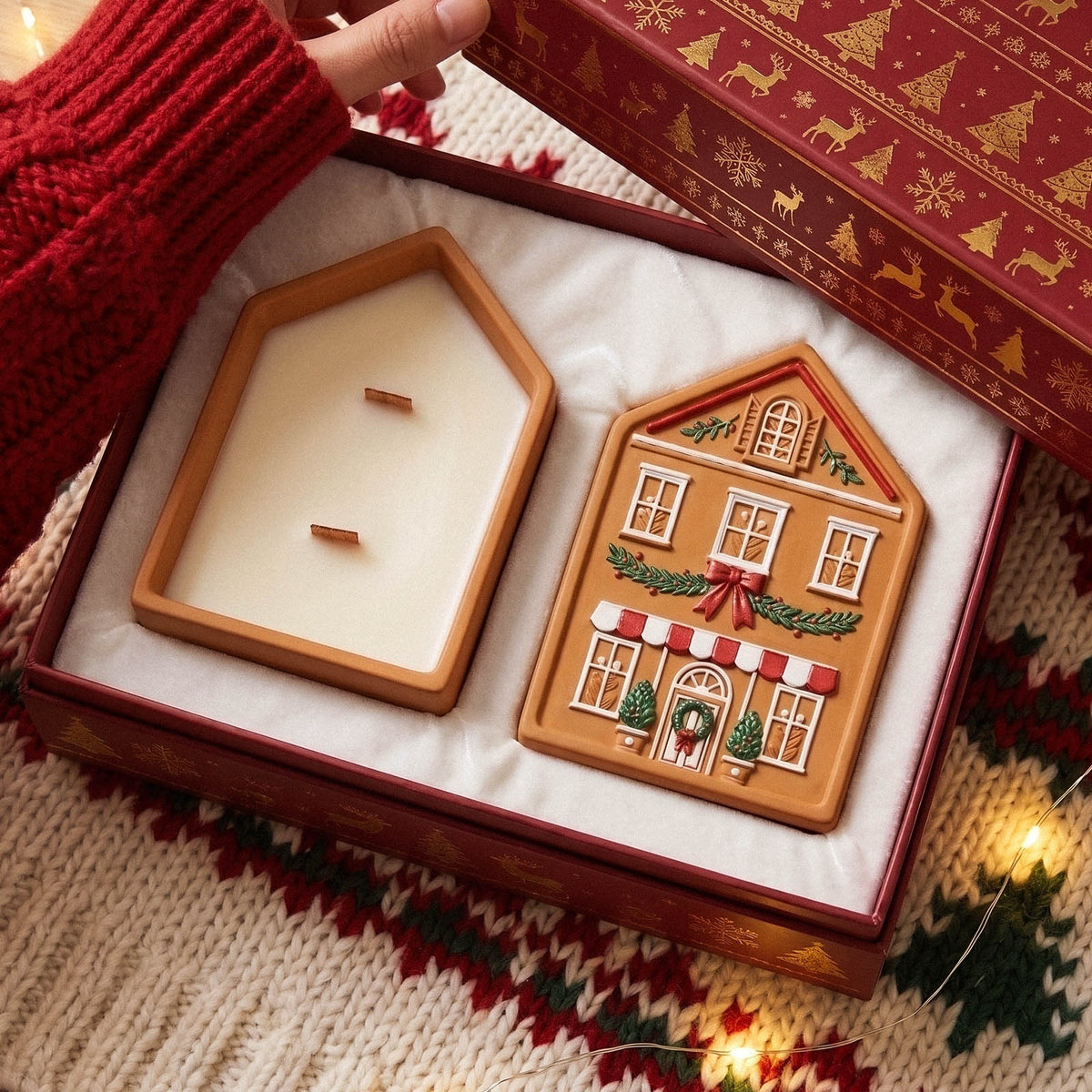 Azulmostaza × Boowan Nicole｜Christmas Cottage Candle Jar Silicone Mold