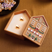 Azulmostaza x Boowan Nicole Christmas Cottage Candle Jar Silicone Mold - festive two-story cottage house shaped lidded candle jar