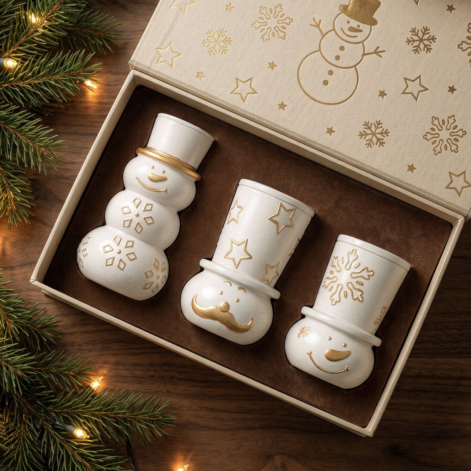 Christmas Starlight Snowman Stacking Candle Jar Silicone Mold