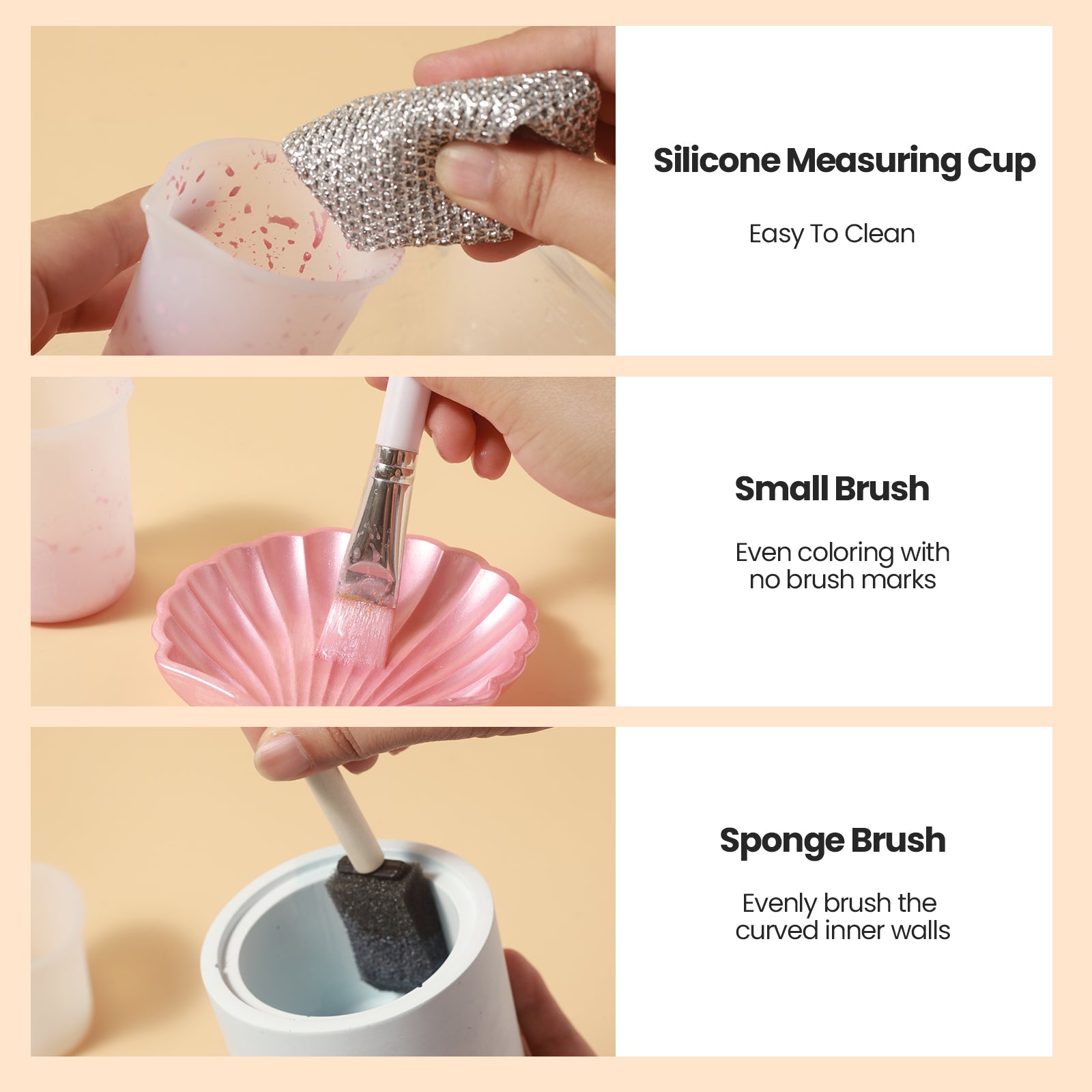 Glitter Colorable Acrylic Gloss Sealer Varnish with  Mica Powder Kit-4 of Pearlescent Whites