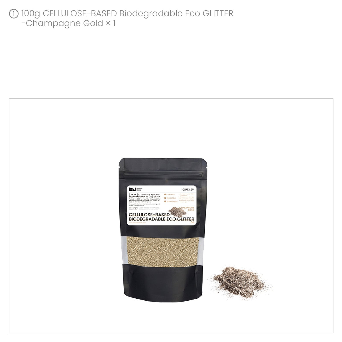 Champagne Gold biodegradable eco glitter 100 g pouch