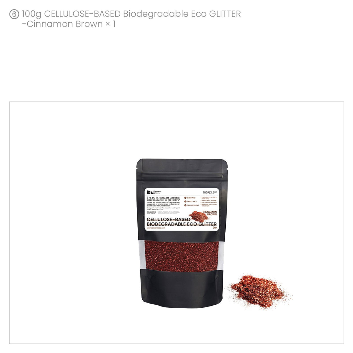 Cinnamon Brown biodegradable eco glitter 100 g pouch