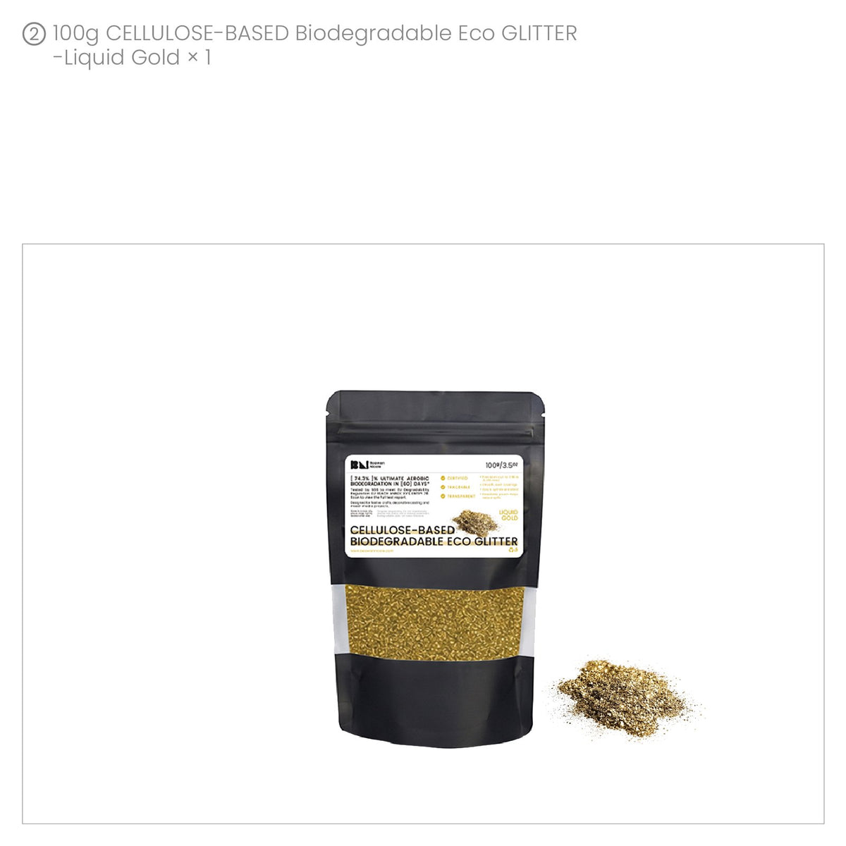Liquid Gold biodegradable eco glitter 100 g pouch
