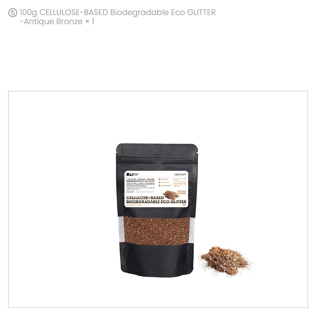 Antique Bronze biodegradable eco glitter 100 g pouch