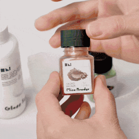 Applying gloss sealer to the finished Forest Acorn tray