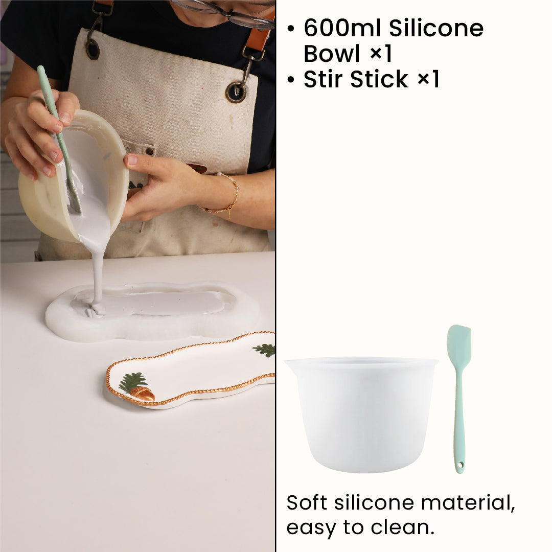 Mixing Tool Kit with silicone bowl and stir stick for the Forest Acorn Tray Silicone Mold