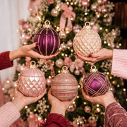 Geometric Pattern Christmas Bauble Candle Jar Silicone Mold Collection - five ornament designs