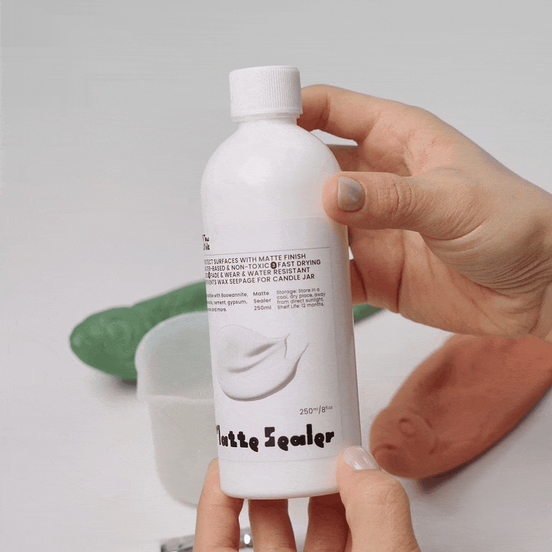 Preparing matte sealer for the cast fish incense holders