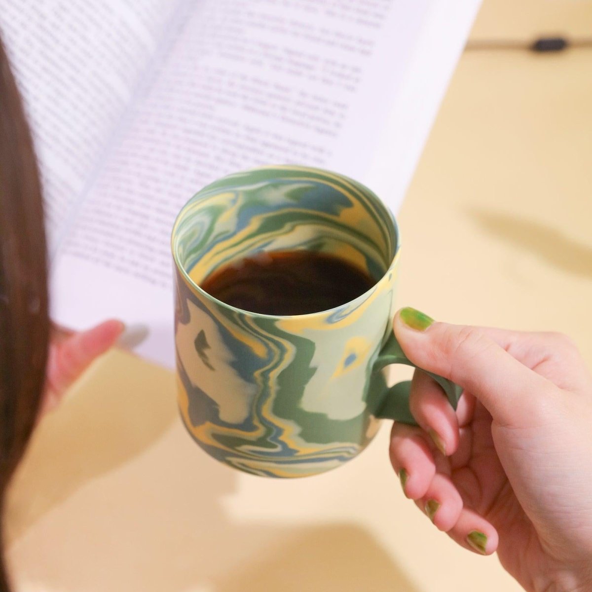 350ml Handmade Green Ceramic MugMugK018