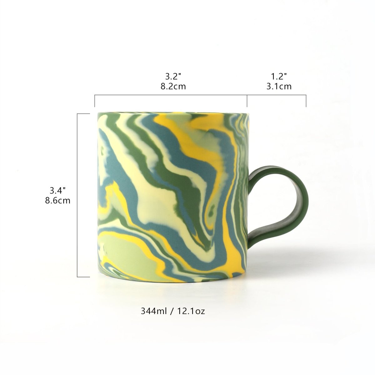 350ml Handmade Green Ceramic MugMugK018