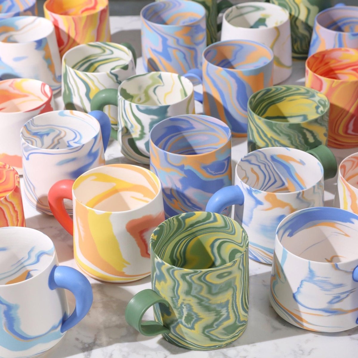 350ml Handmade Green Ceramic MugMugK018