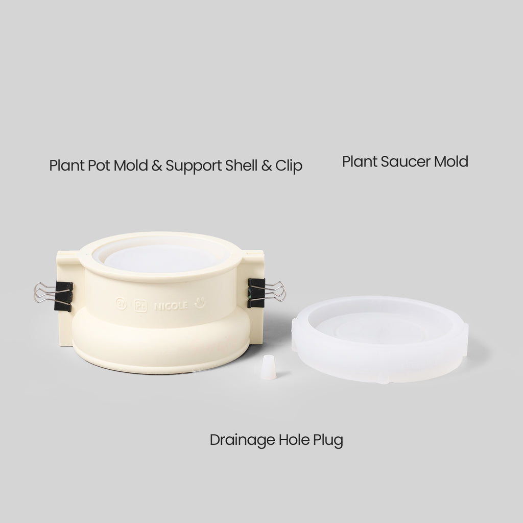 Silicone Mold Kit for Making Short Botanic Column Plant Pot - Boowan Nicole