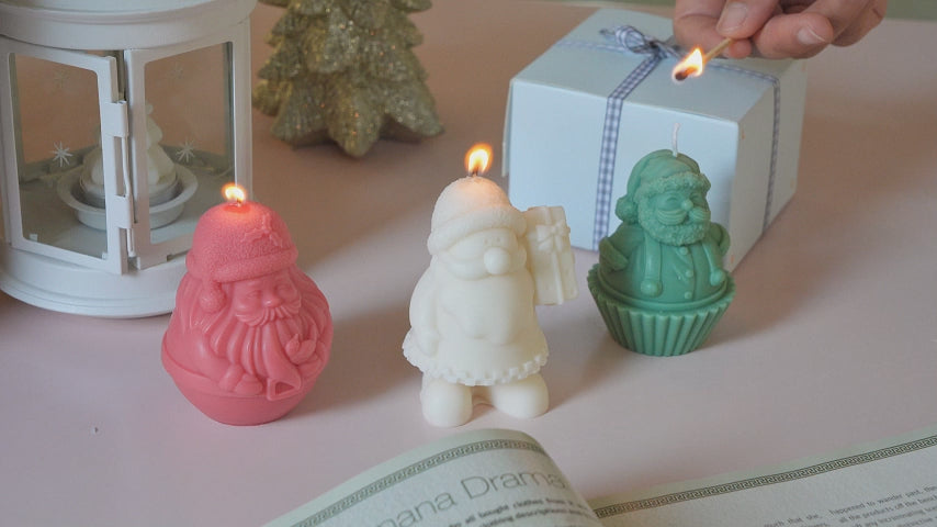 Load video: Video of Santa Claus Cupcake Candle using silicone moulds - Boowan Nicole