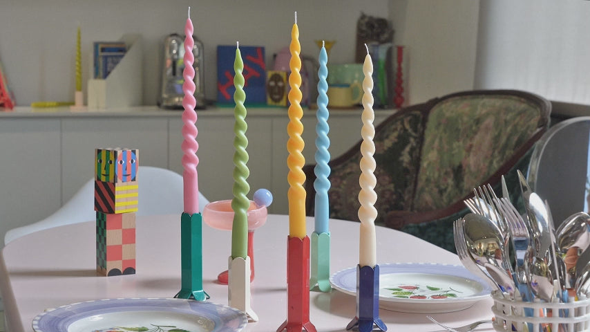 Video of making Unicorn Spiral Taper Candle using silicone molds - Boowan Nicole