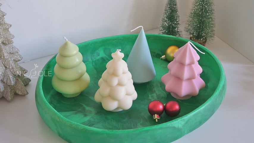 Load video: Use Silicone Molds to Make Glowing Christmas Tree Candle-Boowan Nicole