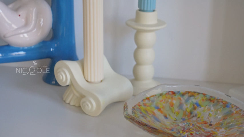 Load video: Doric Pillar Taper Candle usage scenarios and video of using silicone mold -Boowan Nicole