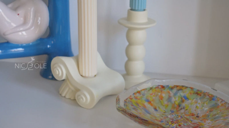 Doric Pillar Taper Candle usage scenarios and video of using silicone mold -Boowan Nicole