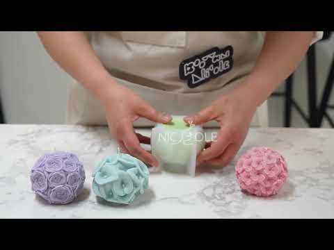 Video of making Whispering Floral Orbs Candle using silicone molds - Boowan Nicole