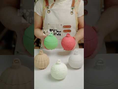 7oz Christmas Twinkle Bauble Candle Jar & Candle Refill Silicone Mold Collection