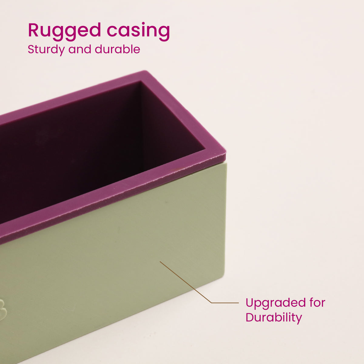 Rectangular Silicone Loaf Soap Mold with Wood Box - product detail 7