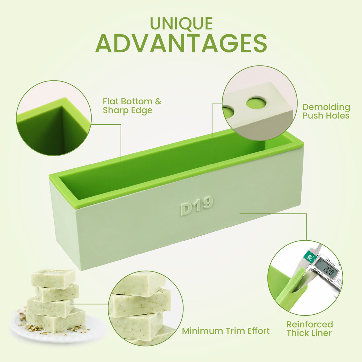 Rectangular Loaf Mould Silicone Soap Mold - product detail 3