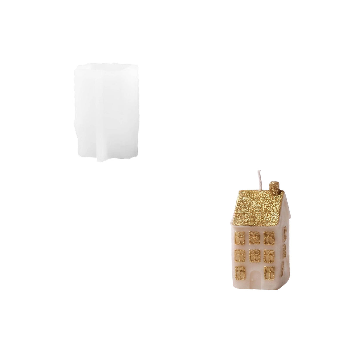 【Pré-venda】Coleção de moldes de silicone para velas Pequena Vila de Inverno