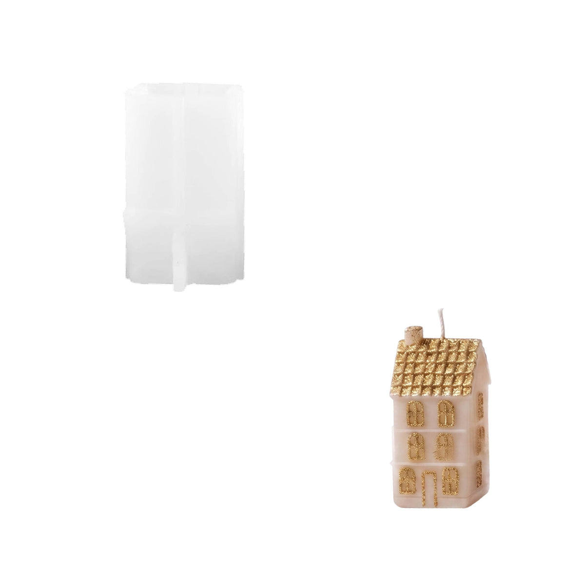 【Pré-venda】Coleção de moldes de silicone para velas Pequena Vila de Inverno