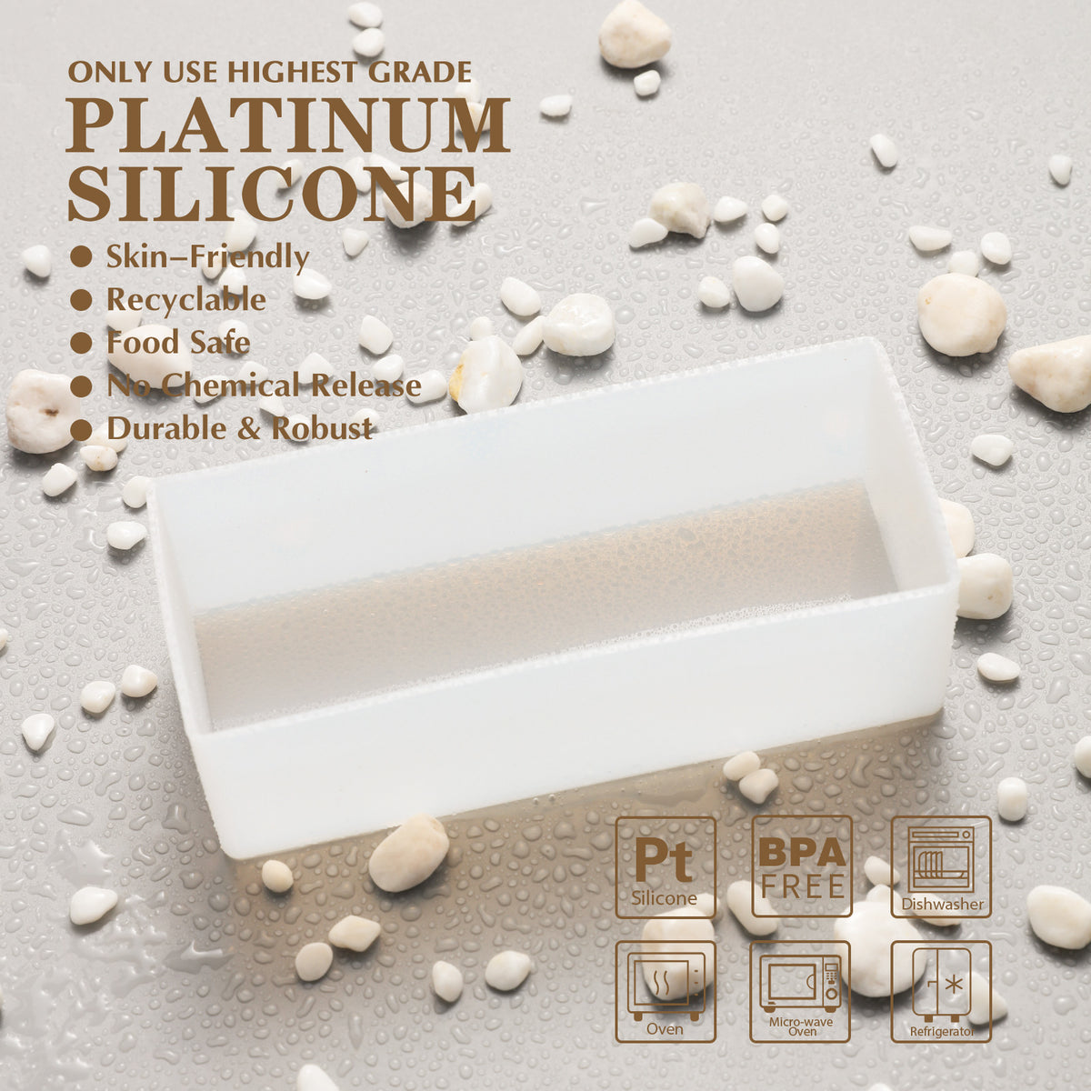 Small Rectangle Loaf Silicone Soap Mold - product detail 5
