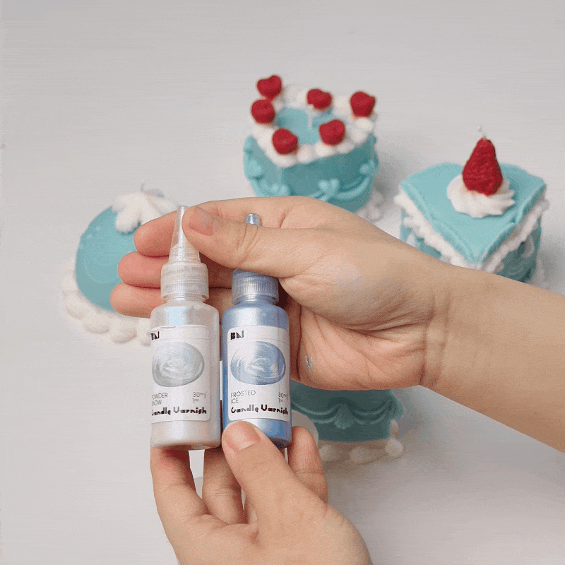 Applying candle colour and finish to the sculpted cake decorations