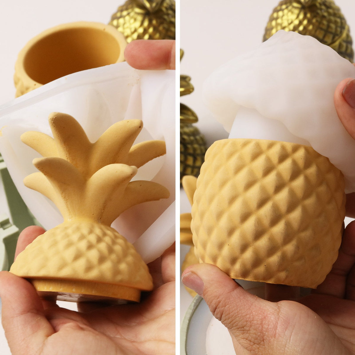 Demolding the pineapple lid and jar body