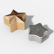 Azulmostaza x Boowan Nicole Twinkling Star Candle Jar Silicone Mold - gold and silver glitter-finish star-shaped lidded candle jars