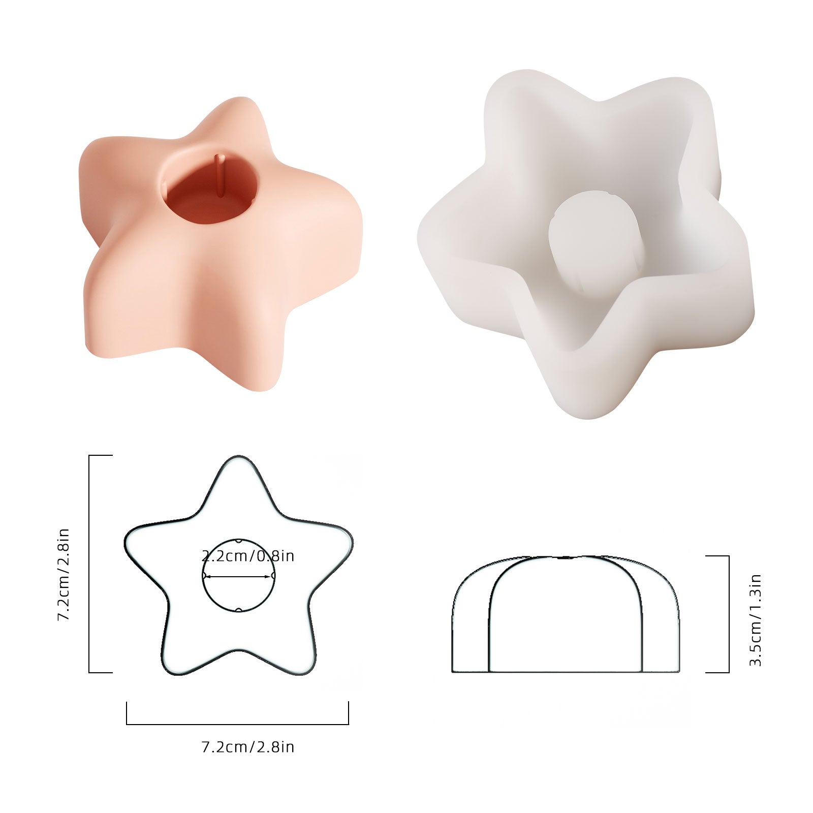 Star Taper Candle & Matchstick Holder Silicone Mold
