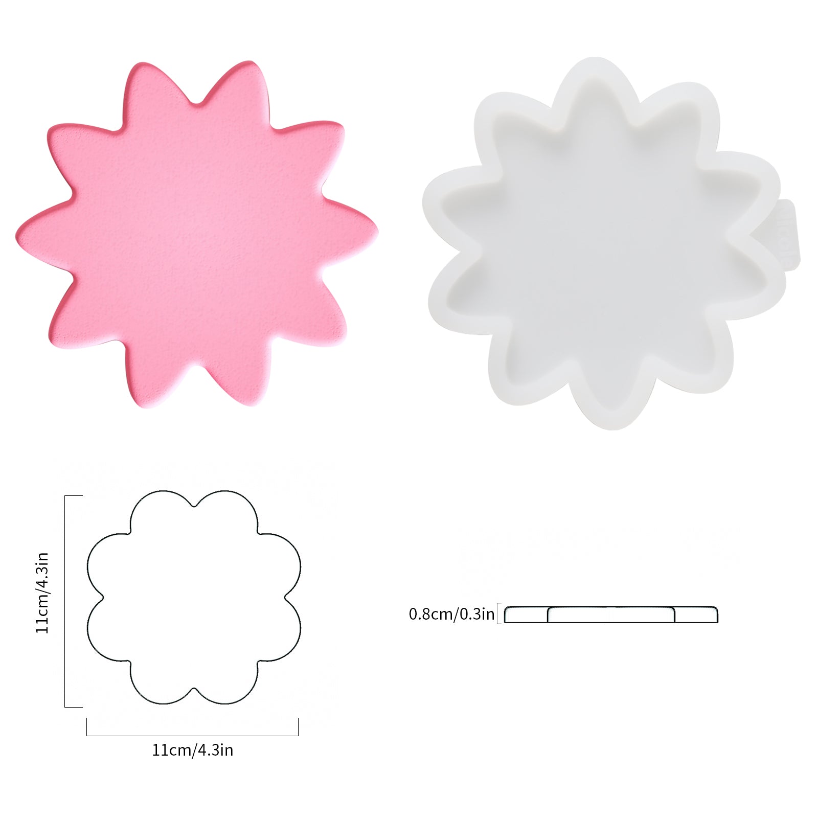 Smiley Coaster Concrete Silicone Mold