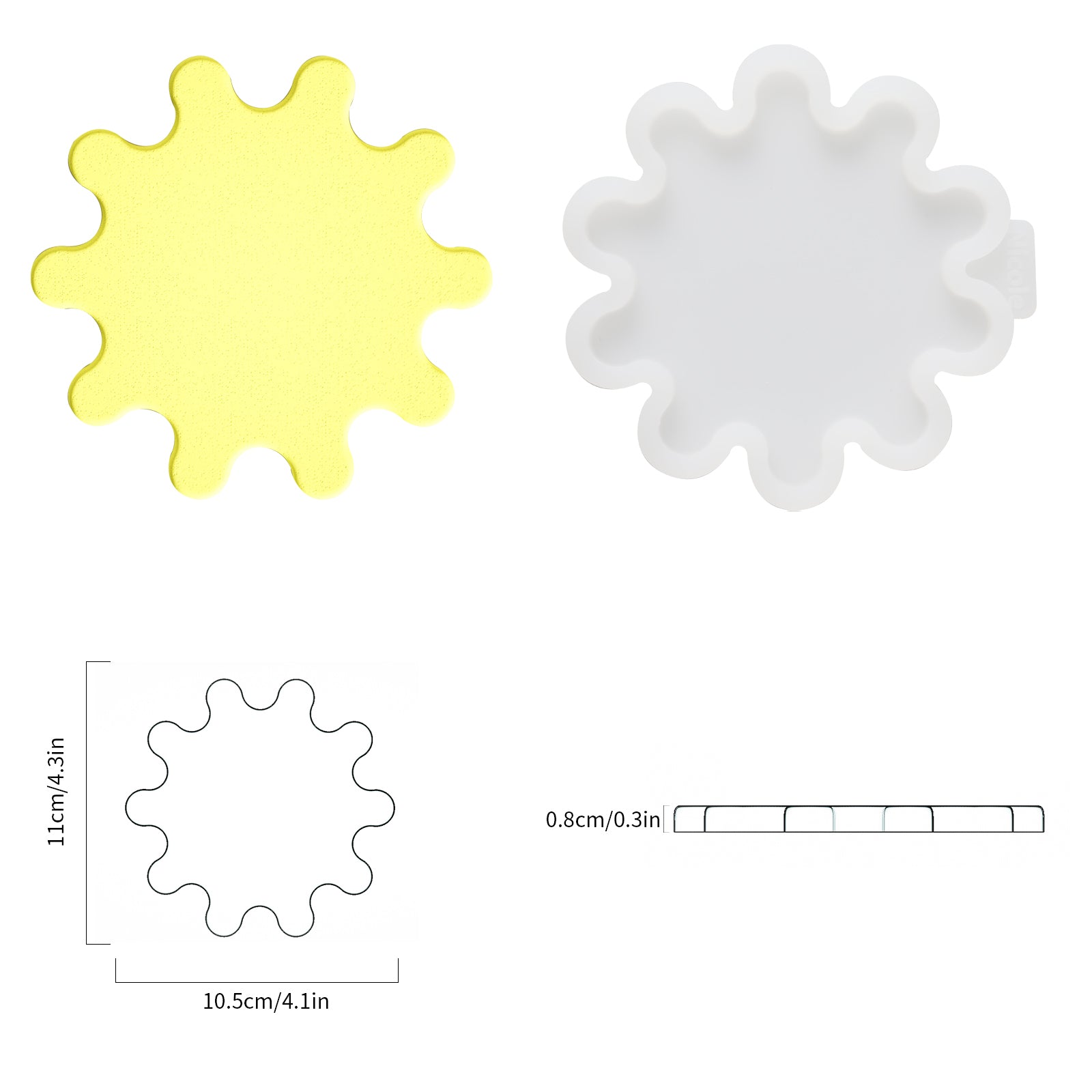 Smiley Coaster Concrete Silicone Mold
