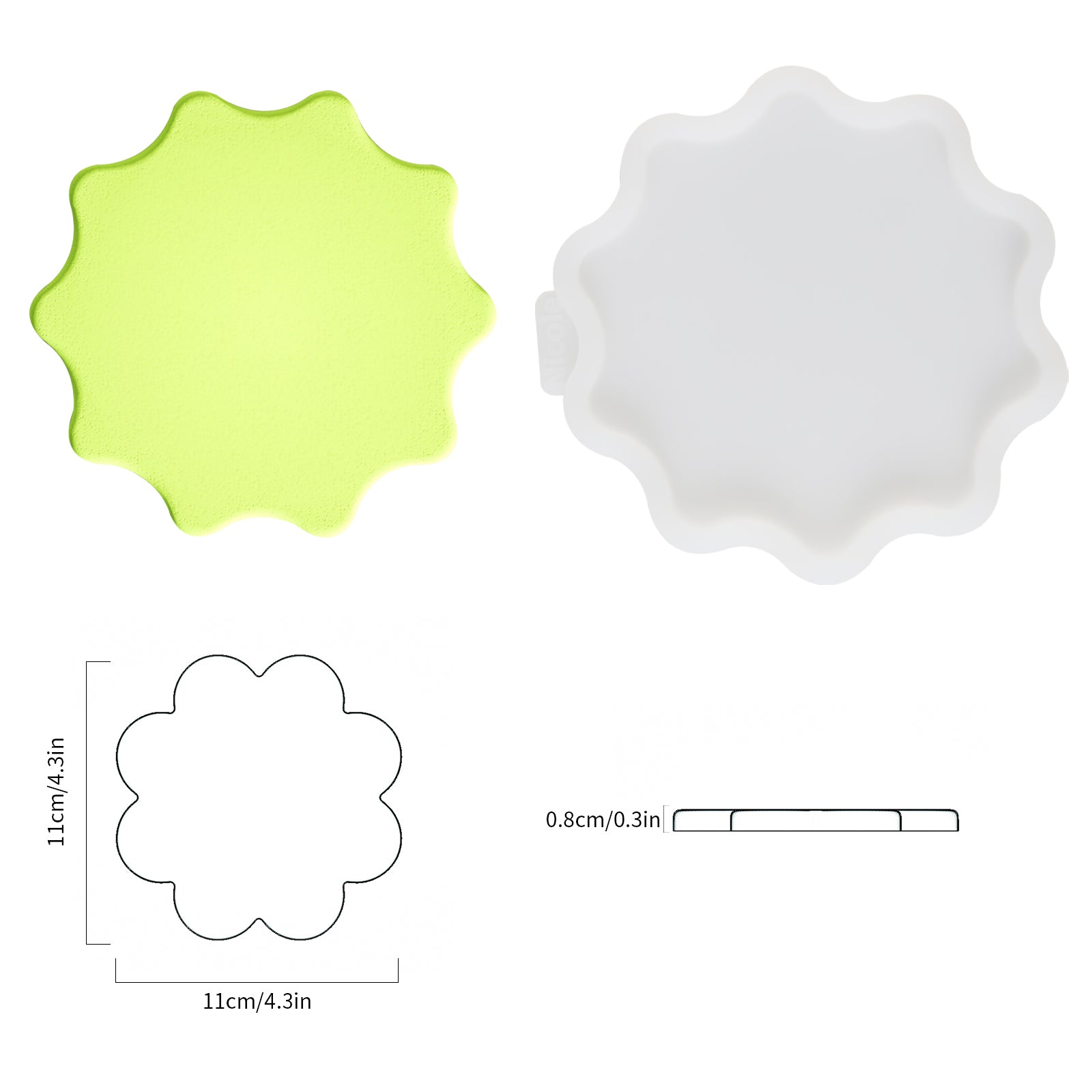 Smiley Coaster Concrete Silicone Mold