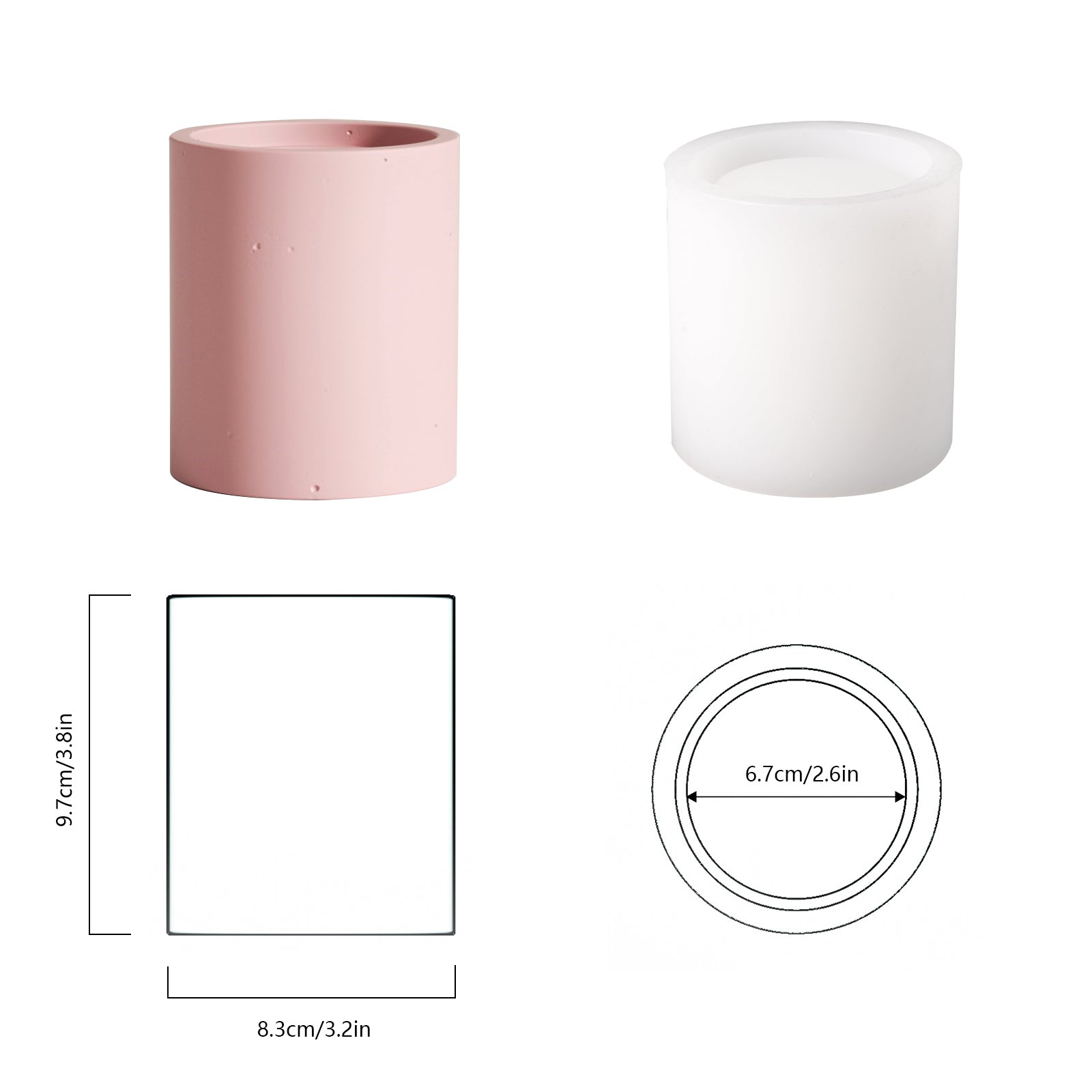 Bubble Concrete Candle Vessel with Lid Silicone Moulds