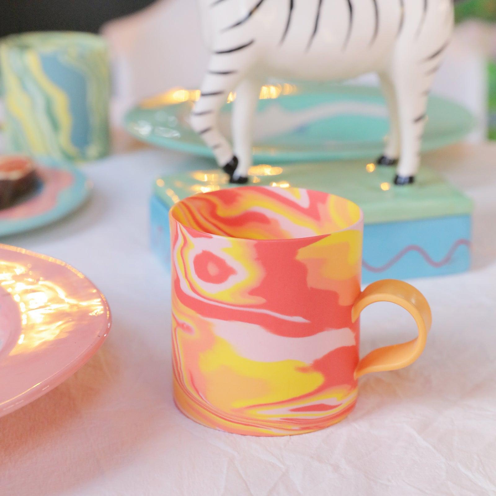 350 ml handgemachte rote Keramiktasse