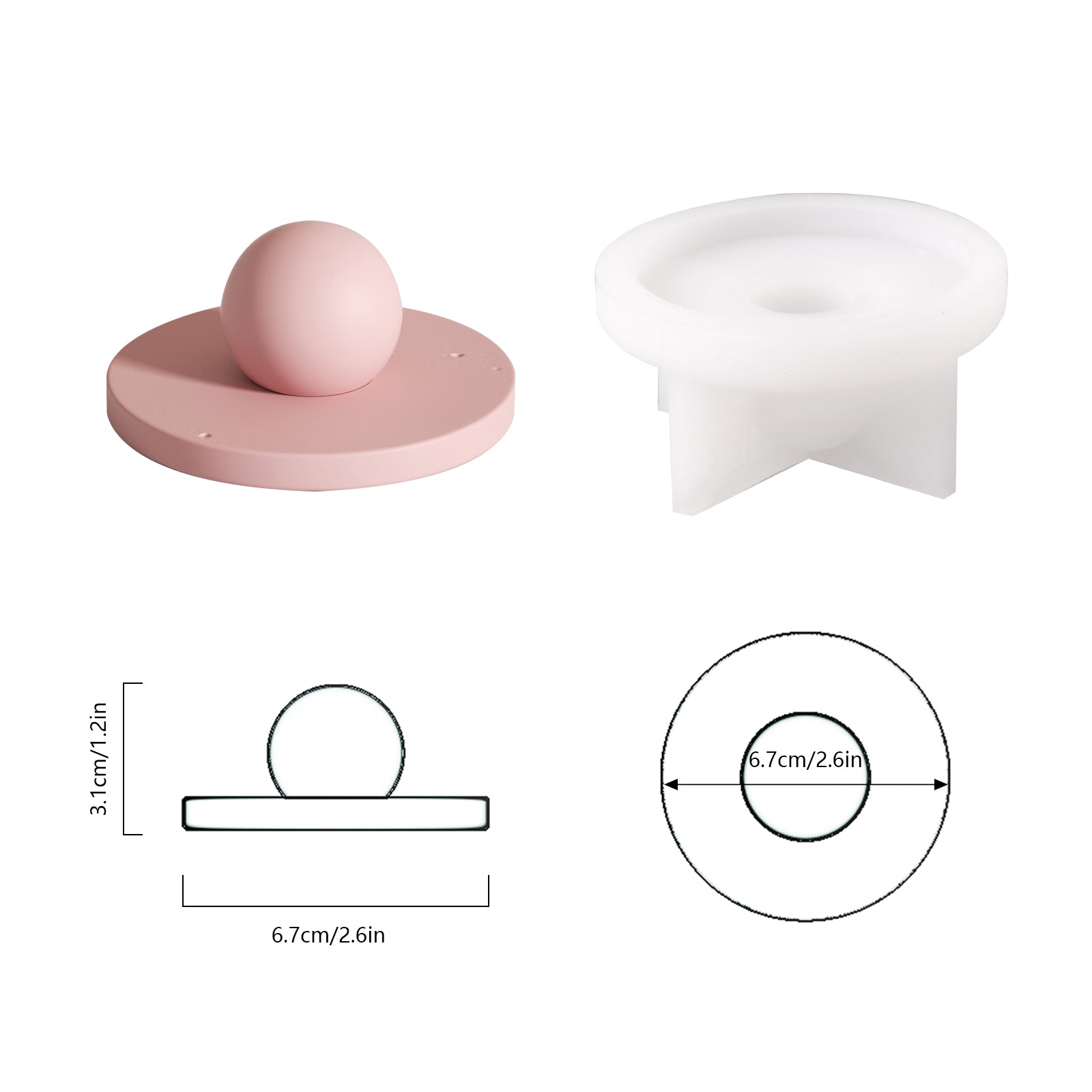 Bubble Concrete Candle Vessel with Lid Silicone Moulds