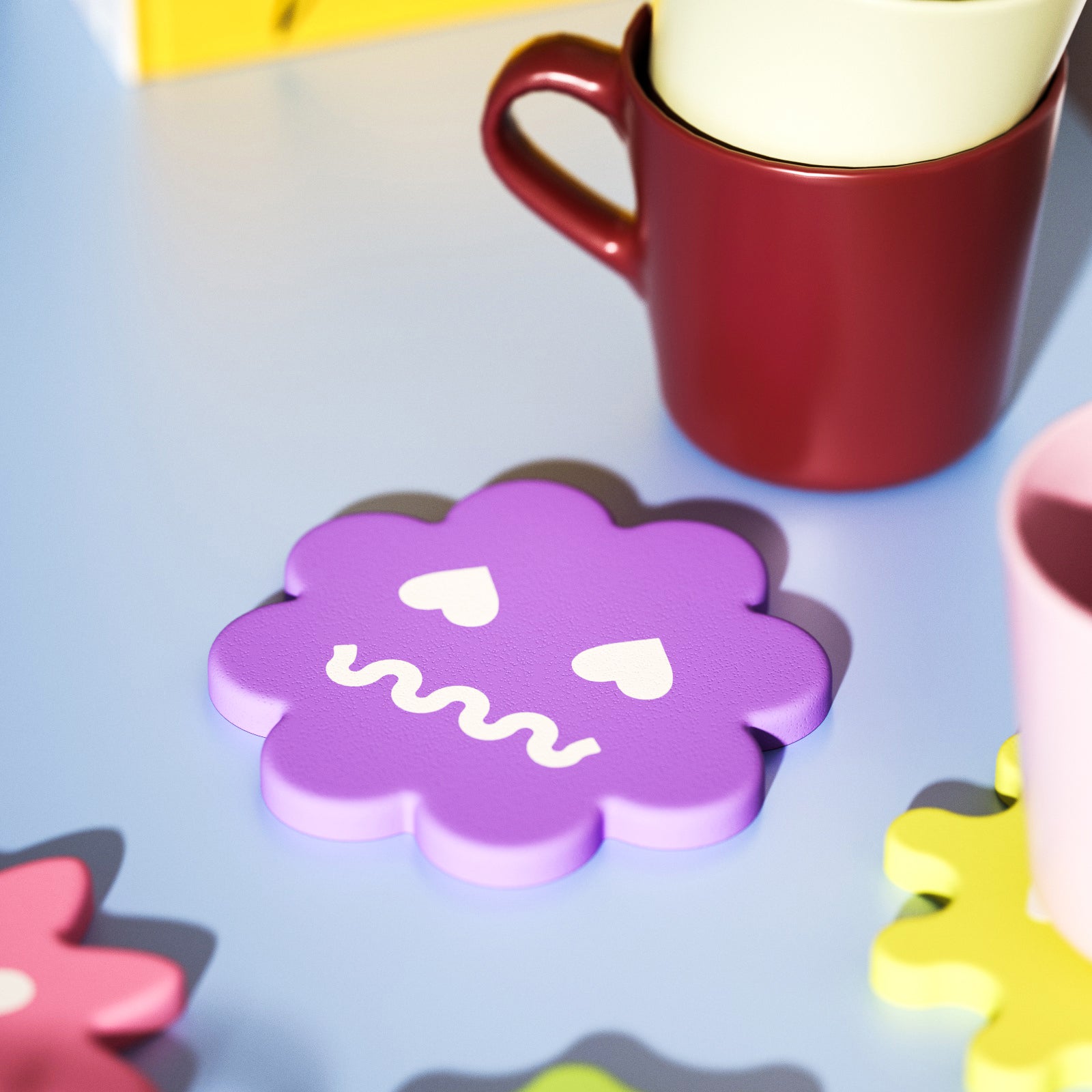 Smiley Coaster Concrete Silicone Mold