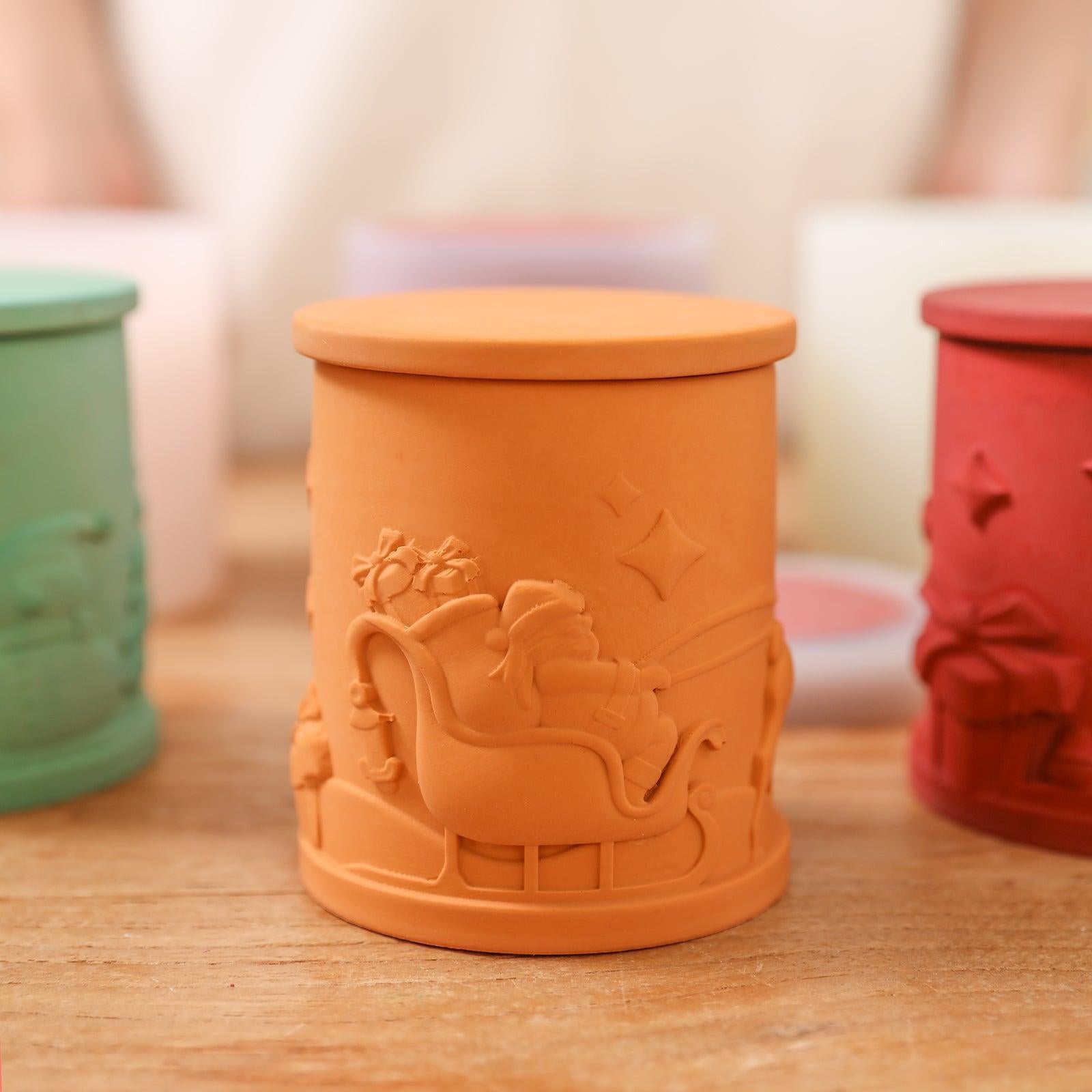 6.5oz Christmas Themed Candle Jar with Lid Silicone Mould