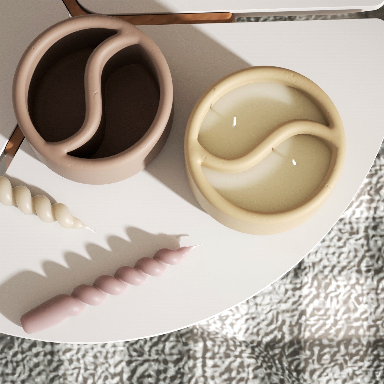 قالب سيليكون لوعاء شمعة خرسانية يين يانغ