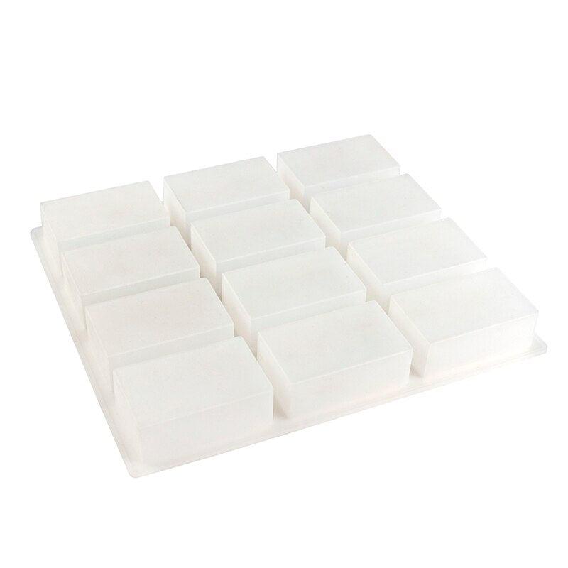 12-Cavity 6-oz Soap Silicone Mold Handmade Soap Bar Mould - Boowan Nicole