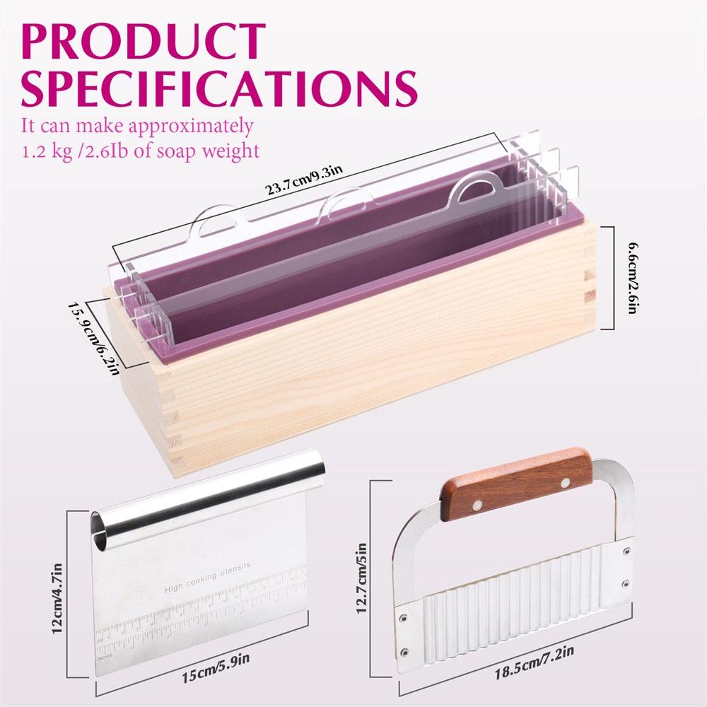 1200g Soap Making Kit Silicone Mold with Separator and Cutter - Boowan Nicole