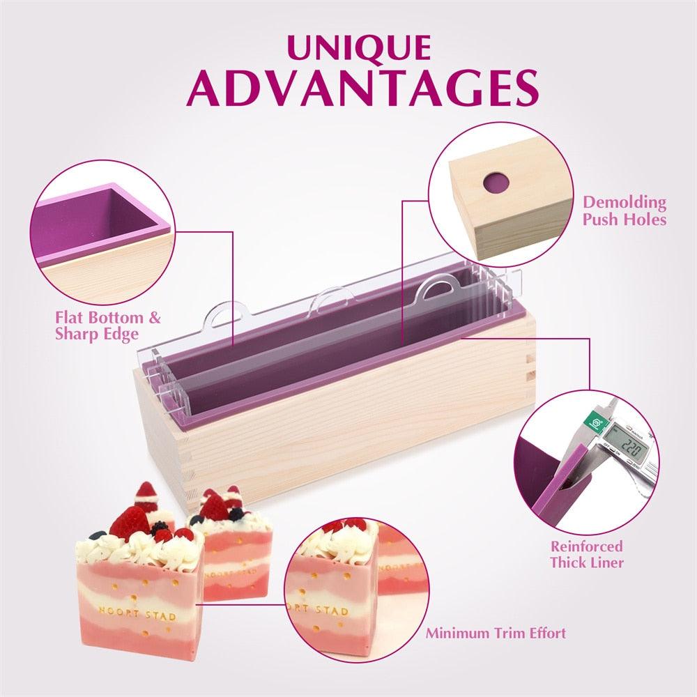 1200g Soap Making Kit Silicone Mold with Separator and Cutter - Boowan Nicole