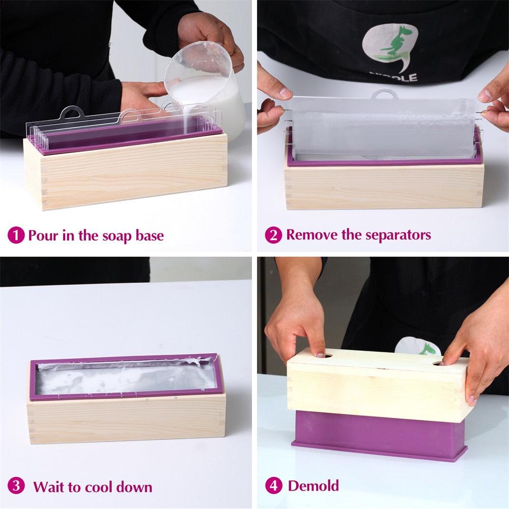 1200g Soap Making Kit Silicone Mold with Separator and Cutter - Boowan Nicole