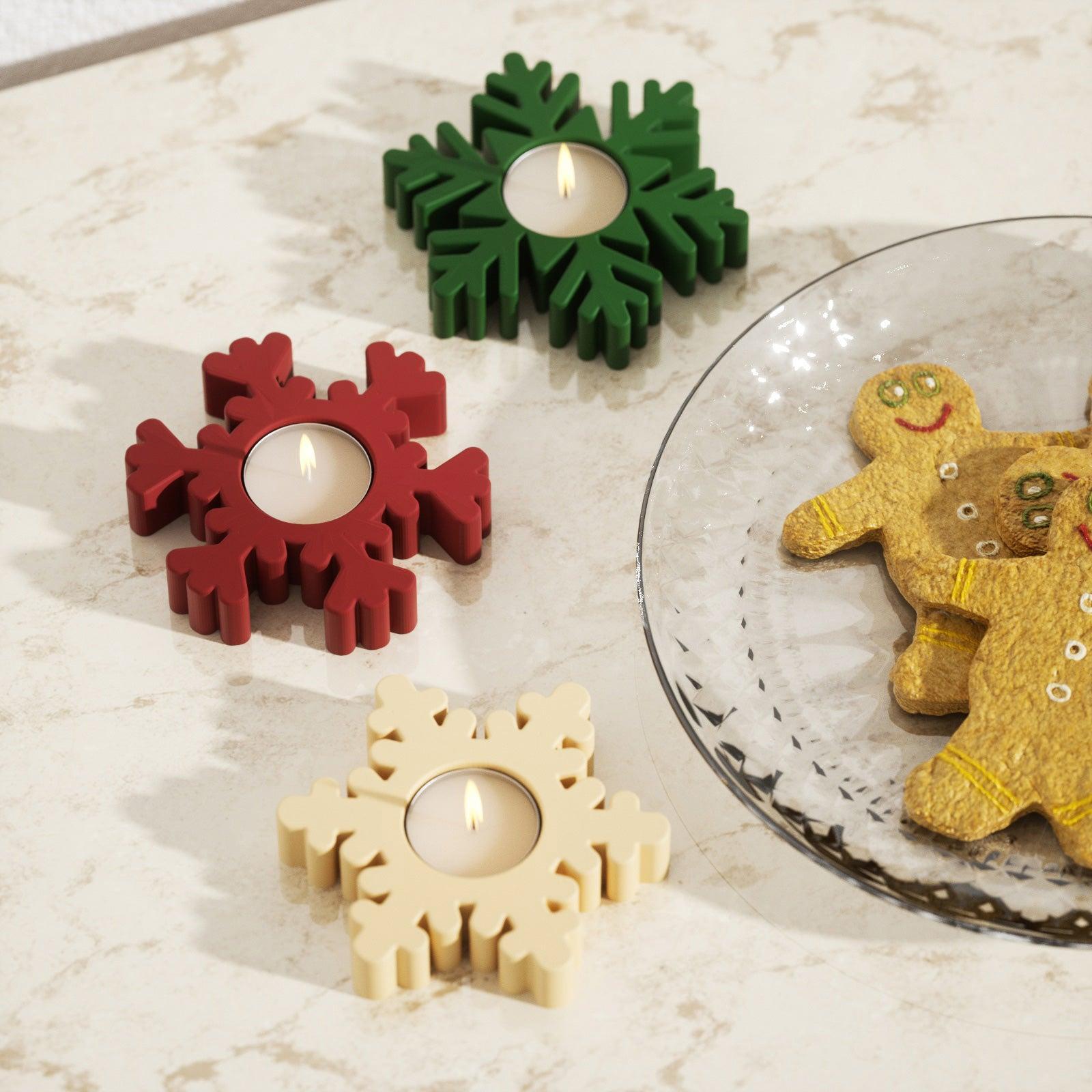 Christmas Snowflake Tealight Candle Holder Silicone Mold