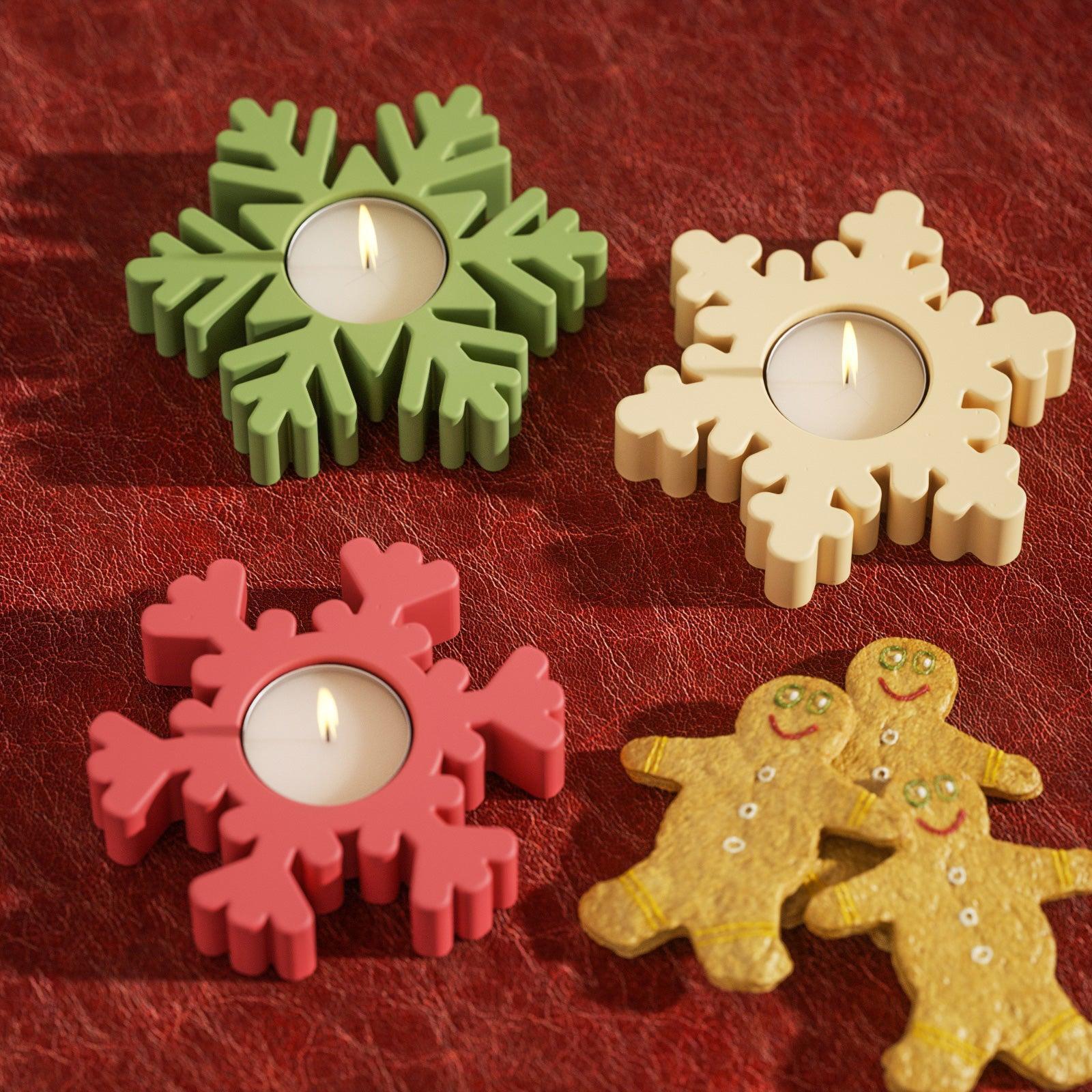 Christmas Snowflake Tealight Candle Holder Silicone Mold