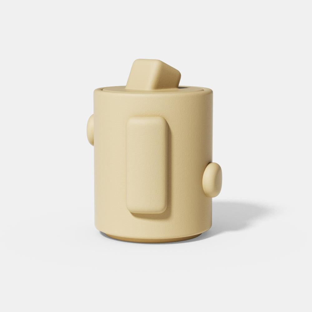 قالب سيليكون لوعاء شمعة هندسي مع غطاء