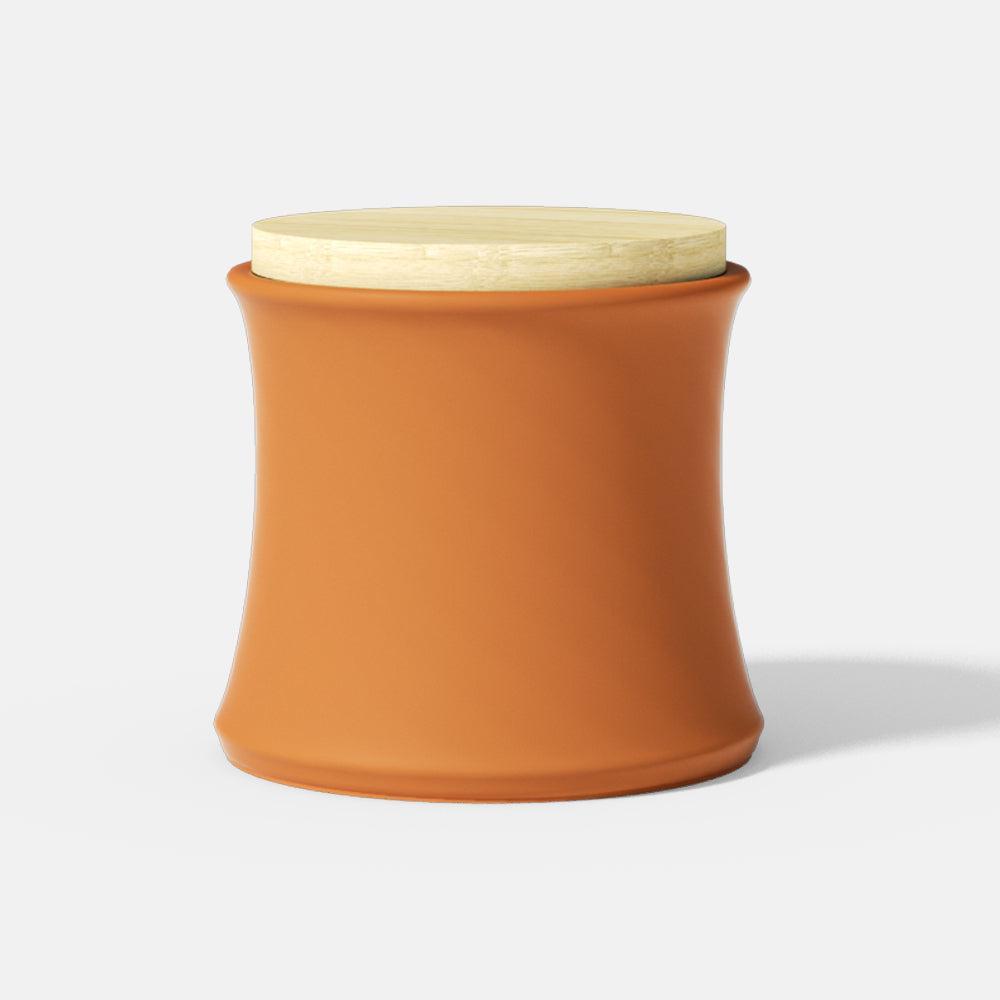 جرة شمعة بغطاء خشبي